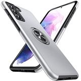 Anqrp Case for Samsung Galaxy S21 Plus 5G, [Embedded Stand] Heavy Duty Multilayer Ring Protective Case for Samsung Galaxy S21 Plus (6.7 Inch), Silver