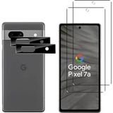 Phonillico® Gehard glas voor Google Pixel 7a en camerabescherming [pakket 2]