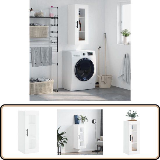 vidaXL Bovenkast 34,5x34x90 cm Wit