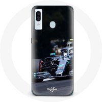 Maniacase Hoesjes voor Samsung Galaxy A20e Formule 1 Valtteri Bottas F1 Racing Driver Black