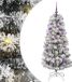 vidaXL Kunstmatige Hinged Kerstboom 150 LED's Groen en Wit 150 cm