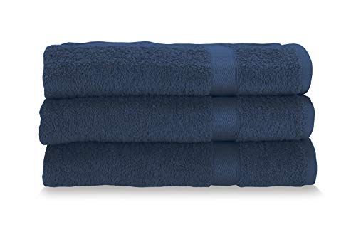 Gabel Handdoeken gezicht, badstof van puur katoen, 60 x 100 cm, blauw, 3 stuks