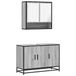 vidaXL Ensemble de meubles de salle de bain 2 pièces Gris Panneau de particules Sonoma