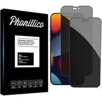 Phonillico® Gehard glas voor iPhone 14 PRO MAX [Pack 2] Zwarte anti-spion film glazen schermbeschermer