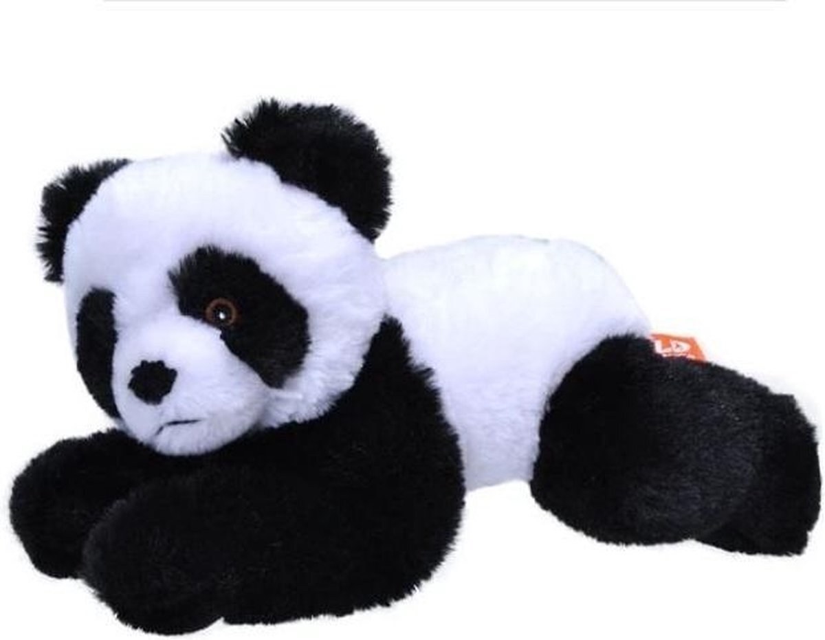 Wild Republic Knuffel Panda Ecokins Mini Junior 20 Cm Pluche Wit/zwart