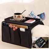 Sofa Armsteun Organizer met Bekerhouder Antislip Bank Sofa Armsteun Organizer Bank Afstandsbediening Caddy Controle Houder met 1 Grote Zakken en 3 Kleine Zakken voor Smart Telefoon Tijdschriften Ipad