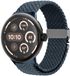 Strap-it nylon gevlochten bandje met P-Buckle aansluting geschikt voor Google Pixel Watch 5 (45 mm) / 4 (45 mm) / 3 (45 mm) - Grijsblauw