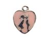 INNSPIRO NICE CHARMS hanger metaal kus hart roze 10 x 14 mm 25u, 17x20mm., Metaal, Geen edelsteen