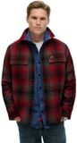 Superdry Wollen Miller Overshirt Heren Lange Mouwen Shirts XXL Geruit Polyester/Wol/Acryl/Polyamide Western Ombre Red