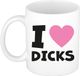 Bellatio Decorations Mok koffie/thee - Roze - I Love Dicks - Pride / Gay - 300 ml - Keramiek