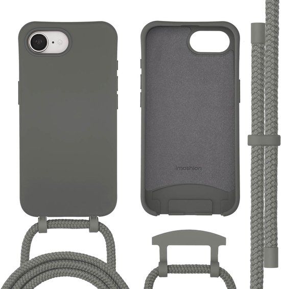 imoshion Hoesje - Geschikt voor iPhone 17e / 16e - Color Backcover met afneembaar koord geschikt voor MagSafe - Black Coffee
