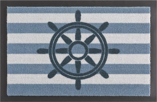 Hanse Home Deurmat stuurrad 40x60cm Blauw Wit
