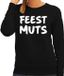 Bellatio Decorations Shoppartners Bv Feest muts sweater / trui zwart met witte letters voor dames - fun tekst truien / grappige sweaters S