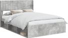 vidaXL Bedframe met opbergruimte en hoofdbord Betongrijs 160 x 200 cm