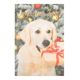 Draeger Paris Muziekwenskaart hond vrolijke feestdagen | Kerstcadeau | Party einde van het jaar warm | koper | 14,5 x 14,5 cm | Made in Engeland | envelop inbegrepen | FSC® papier