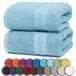 NatureMark Set van 2 Saunahanddoeken, Premium Kwaliteit, 80 x 200 cm, 100% Katoen, Lichtblauw