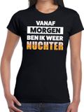 Bellatio Decorations Shoppartners Bv Vanaf morgen ben ik weer nuchter tekst t-shirt zwart dames L