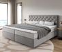 DELIFE Boxspring bed Dream-Great Microfibre grijs 200x200 cm met matelas à ressorts ensachés en visco-topper