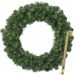Merkloos / Sans marque Kerstkrans 50 cm - groen - met gouden hanger/ophanghaak - kerstversiering
