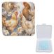Icecat Boîte de rangement de masque portable avec imprimé poule et canard