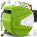 tillvex® Slanghaspel Eau Vert/Gris 20m avec Fixation Murale & Poignée de Transport