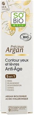 SO'BiO étic Précieux Argan Anti-Aging Lip & Eye Contour Cream 15 ml