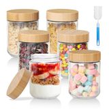 Romon Voorraaddozen van glas met deksel, 6 stuks, 480 ml