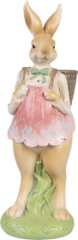 Clayre & Eef Beeld Konijn 31 cm Bruin Polyresin Paasdecoratie