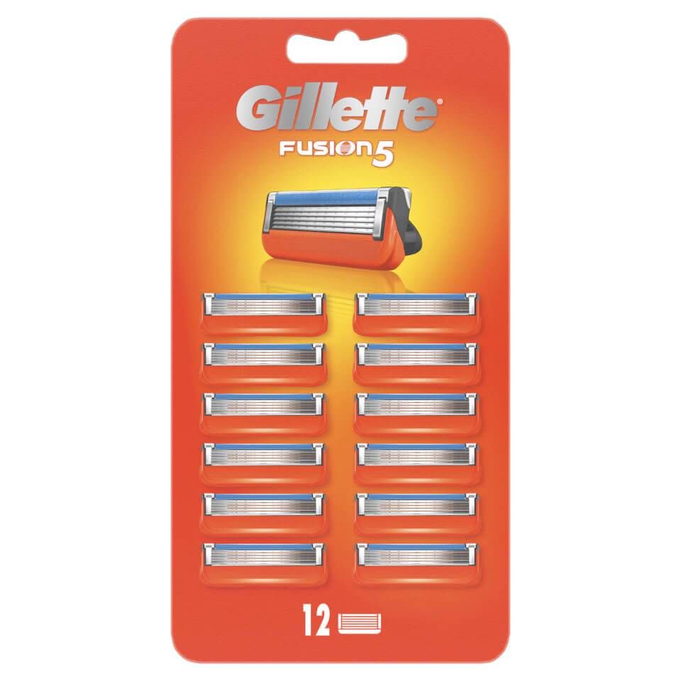 Gillette FUSION5 Scheermesjes - 12 stuks - Heren - Blauw/Oranje