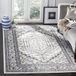 SAFAVIEH Adirondack Collection Accenttapijt - 10,5 cm x 16 cm, ivoor en marineblauw, oosters medaillonontwerp, niet-pluizend en onderhoudsvriendelijk, ideaal voor ruimtes met veel verkeer bij de