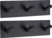 Tendance Handdoek haakjes vierkant - 2x - 3 haken - Zwart