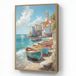 Applique murale bateaux - rochers - mer - soleil 70x100 cm