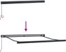 vidaXL Parasol manuel 5 x 3 m Gris clair et blanc rayé