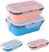 Azomor® Lunchbox pliable en silicone avec couverts et couvercle, multicolore