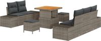 vidaXL Tuinbank - Set - 8-stuks - Grijs - Polywood
