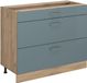 Vicco Keukenonderkast R-Line, Blauw-grijs/Goudkleurig Eiken, 100 cm zonder werkblad