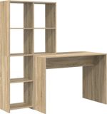 vidaXL Bureau met plank Sonoma Eik 138,5 x 55 x 143 cm Bewerkt hout