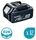 Makita Verpakking met 12 BL1850 batterijen (18V - 5,0 Ah)