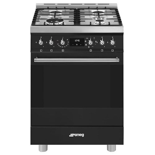 SMEG C6GMMBNLK2 Classici Gas Cooker with Electric Oven - Matte Black