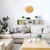 TFA Dostmann analoge design wandklok CONTOUR, 60.3536.07, zendergestuurde tijd met hoge precisie, ideaal voor thuis, kantoor, in de wachtkamer en als geschenk, zonnig geel, kunststof, Ø 350 x (H) 35mm