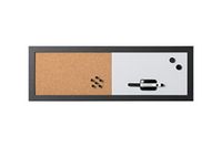 Bi-Office Combitbord whiteboard en memoboard elementen, magnetisch, droog afwisbaar/kurk, zwart MDF-frame, 60x20cm