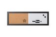 Bi-Office Combitbord whiteboard en memoboard elementen, magnetisch, droog afwisbaar/kurk, zwart MDF-frame, 60x20cm