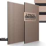 AREBOS Akoestisch paneel 120 x 60 cm lamellenwand houtlook wand geluidsisolatie