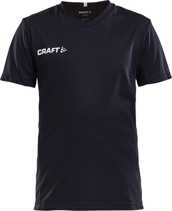 Craft Squad Jersey Solid SS Shirt Junior - Black/White - Size 158