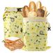 Lot de 2 sacs réutilisables en cire d'abeille, grande taille