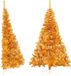 vidaXL Kunstkerstboom half met standaard 240 cm PET goudkleurig