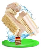 Brosse à ongles en bois de hêtre - Poils naturels - Lot de 3