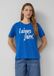 s.Oliver T-shirt koningsblauw katoen korte mouw ronde hals printopdruk aansluitend casual dames 48