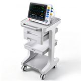 VEVOR Medische Trolley 50 kg Laboratoriumtrolley Medische Servicetrolley 41x47x76 cm, voor kliniek, ziekenhuis en laboratorium, Geluidsarme rolwagen met 2 laden, 360° zwenkwielen en verhoogde basis, wit