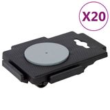VidaXL Verhuishondjes met 8 wielen 20 st 150 kg polypropeen zwart